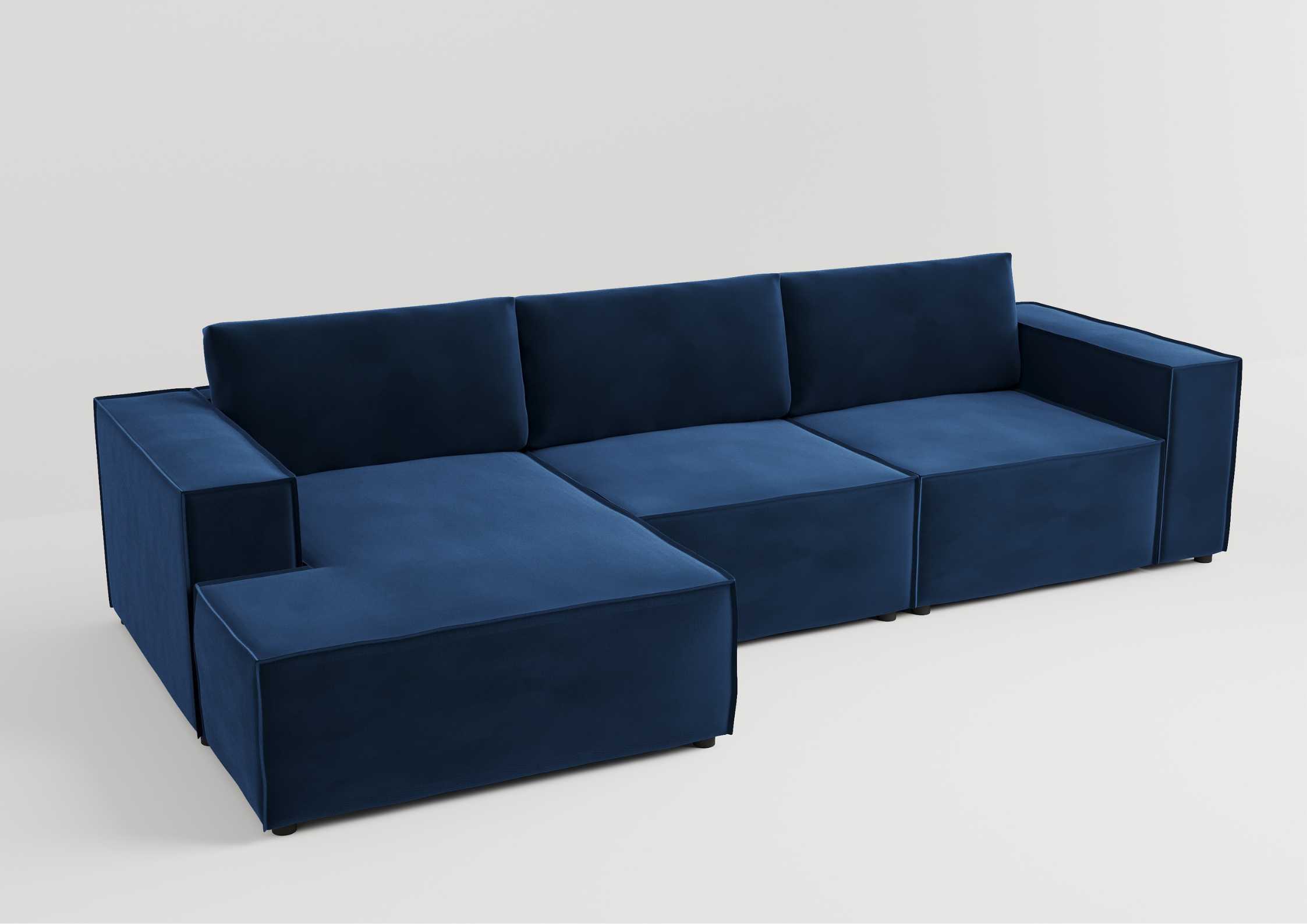 Modułowy narożnik z przeszyciami w kolorze granatowym